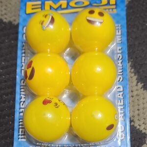 Emoji Yellow Pong Balls Set (4 Pack x 6 Each)